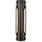 Meyda Lighting Terrance 6" 3-Light Rail Bronze Exterior Wall Sconce With Frosted Reeded Shade Glass