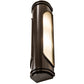 Meyda Lighting Terrance 6" 3-Light Rail Bronze Exterior Wall Sconce With Frosted Reeded Shade Glass