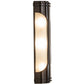 Meyda Lighting Terrance 6" 3-Light Rail Bronze Exterior Wall Sconce With Frosted Reeded Shade Glass