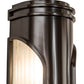 Meyda Lighting Terrance 6" 3-Light Rail Bronze Exterior Wall Sconce With Frosted Reeded Shade Glass