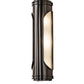 Meyda Lighting Terrance 6" 3-Light Rail Bronze Exterior Wall Sconce With Frosted Reeded Shade Glass