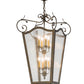 Meyda Lighting Tessa 28" 8-Light French Bronze Pendant Light With Clear Seeded Shade Glass