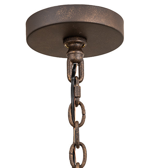 Meyda Lighting Tessa 28" 8-Light Petzite Pendant Light With Clear Seeded Shade Glass