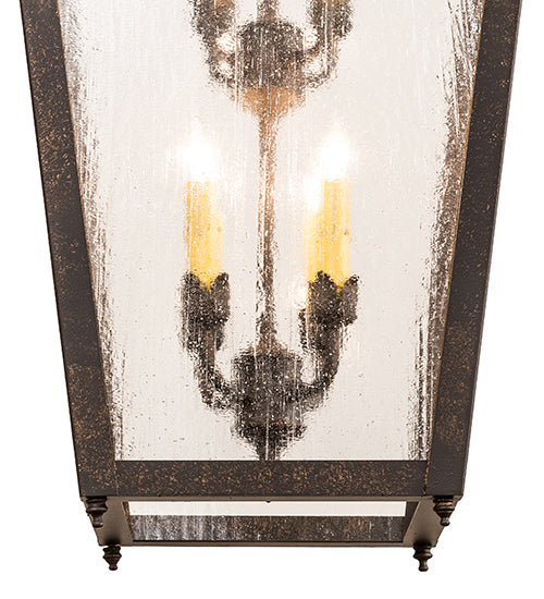 Meyda Lighting Tessa 28" 8-Light Petzite Pendant Light With Clear Seeded Shade Glass