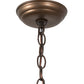Meyda Lighting Texas Star 22" 2-Light Antique Copper Pendant Light With Silver Mica Shade Glass