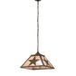 Meyda Lighting Texas Star 22" 2-Light Antique Copper Pendant Light With Silver Mica Shade Glass