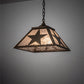 Meyda Lighting Texas Star 22" 2-Light Antique Copper Pendant Light With Silver Mica Shade Glass
