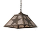 Meyda Lighting Texas Star 22" 2-Light Antique Copper Pendant Light With Silver Mica Shade Glass