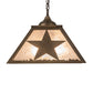 Meyda Lighting Texas Star 22" 2-Light Antique Copper Pendant Light With Silver Mica Shade Glass