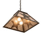 Meyda Lighting Texas Star 22" 2-Light Antique Copper Pendant Light With Silver Mica Shade Glass