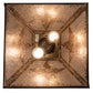 Meyda Lighting Texas Star 22" 2-Light Antique Copper Pendant Light With Silver Mica Shade Glass