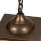 Meyda Lighting Texas Star 22" 2-Light Antique Copper Pendant Light With Silver Mica Shade Glass