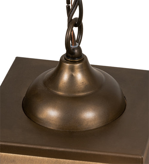 Meyda Lighting Texas Star 22" 2-Light Antique Copper Pendant Light With Silver Mica Shade Glass