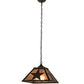 Meyda Lighting Texas Star 23" 2-Light Timeless Bronze Pendant Light With Silver Mica Shade Glass