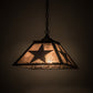 Meyda Lighting Texas Star 23" 2-Light Timeless Bronze Pendant Light With Silver Mica Shade Glass