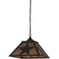 Meyda Lighting Texas Star 23" 2-Light Timeless Bronze Pendant Light With Silver Mica Shade Glass