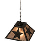 Meyda Lighting Texas Star 23" 2-Light Timeless Bronze Pendant Light With Silver Mica Shade Glass