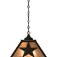 Meyda Lighting Texas Star 23" 2-Light Timeless Bronze Pendant Light With Silver Mica Shade Glass