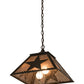Meyda Lighting Texas Star 23" 2-Light Timeless Bronze Pendant Light With Silver Mica Shade Glass