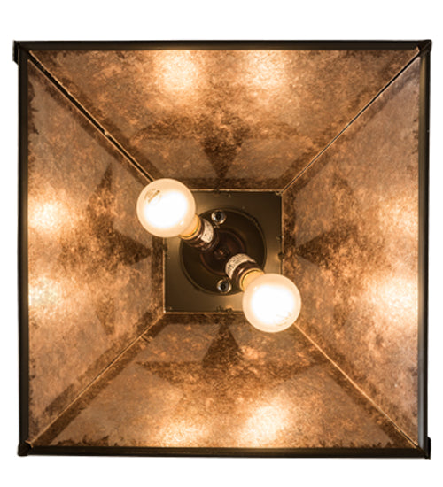 Meyda Lighting Texas Star 23" 2-Light Timeless Bronze Pendant Light With Silver Mica Shade Glass