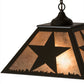 Meyda Lighting Texas Star 23" 2-Light Timeless Bronze Pendant Light With Silver Mica Shade Glass