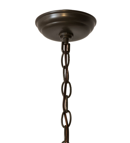 Meyda Lighting Texas Star 23" 2-Light Timeless Bronze Pendant Light With Silver Mica Shade Glass