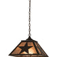 Meyda Lighting Texas Star 23" 2-Light Timeless Bronze Pendant Light With Silver Mica Shade Glass