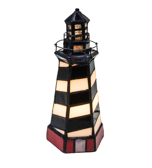 Meyda Lighting The Lighthouse On Cape Hatteras 10" Multi-Colored Accent Table Lamp