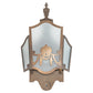 Meyda Lighting Theatre Mask 12" Antique Copper Wall Sconce With Frosted Clear Shade Glass