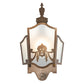 Meyda Lighting Theatre Mask 12" Antique Copper Wall Sconce With Frosted Clear Shade Glass