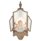 Meyda Lighting Theatre Mask 12" Antique Copper Wall Sconce With Frosted Clear Shade Glass