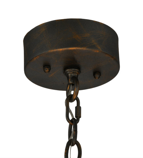 Meyda Lighting Theodora 16" 8-Light French Bronze Pendant Light With Fleshtone Idalight Shade