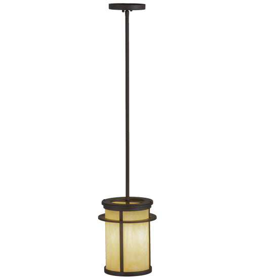 Meyda Lighting Theron 37" Oil Rubbed Bronze Mini Pendant Light With Sahara Taupe Idalight Shade