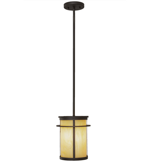 Meyda Lighting Theron 37" Oil Rubbed Bronze Mini Pendant Light With Sahara Taupe Idalight Shade