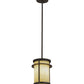 Meyda Lighting Theron 37" Oil Rubbed Bronze Mini Pendant Light With Sahara Taupe Idalight Shade