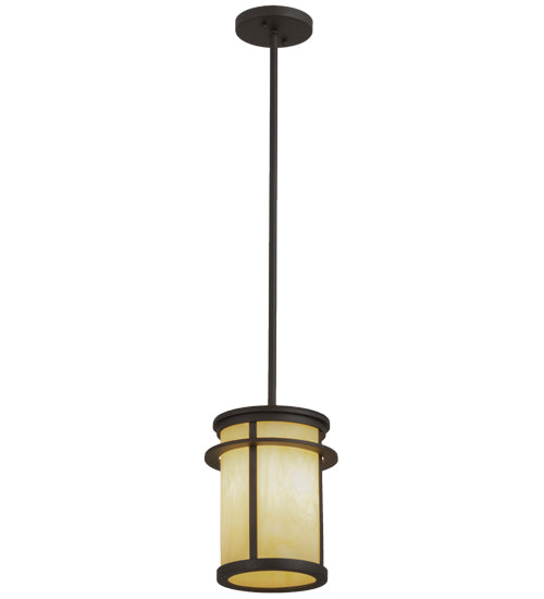 Meyda Lighting Theron 37" Oil Rubbed Bronze Mini Pendant Light With Sahara Taupe Idalight Shade