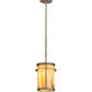 Meyda Lighting Theron 8" Antique Silver Pendant Light With Travertine Idalight Shade Glass