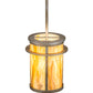 Meyda Lighting Theron 8" Antique Silver Pendant Light With Travertine Idalight Shade Glass