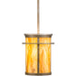 Meyda Lighting Theron 8" Antique Silver Pendant Light With Travertine Idalight Shade Glass