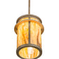Meyda Lighting Theron 8" Antique Silver Pendant Light With Travertine Idalight Shade Glass