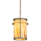 Meyda Lighting Theron 8" Antique Silver Pendant Light With Travertine Idalight Shade Glass