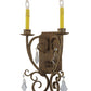 Meyda Lighting Thierry 12" 2-Light Pompeii Gold Wall Sconce With Amber Faux Candlelight