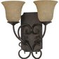 Meyda Lighting Thierry 14" 2-Light Chestnut Wall Sconce With Beige Scavo Art Shade Glass