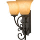 Meyda Lighting Thierry 14" 2-Light Chestnut Wall Sconce With Beige Scavo Art Shade Glass