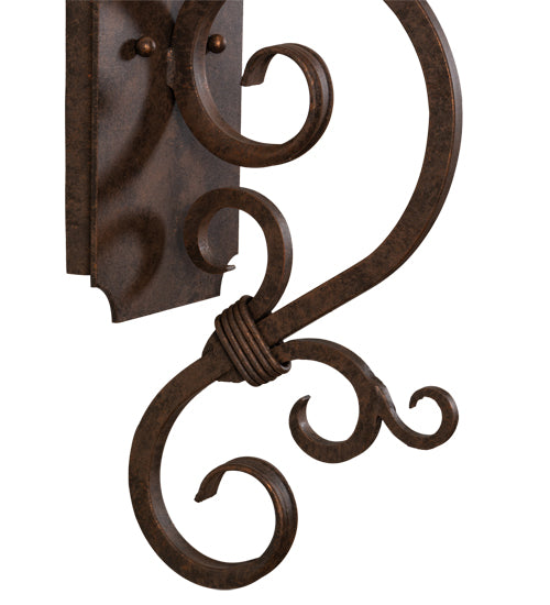 Meyda Lighting Thierry 6" Antique Rust Wall Sconce With Etched White Opal Shade Glass