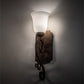 Meyda Lighting Thierry 6" Antique Rust Wall Sconce With Etched White Opal Shade Glass