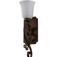 Meyda Lighting Thierry 6" Antique Rust Wall Sconce With Etched White Opal Shade Glass