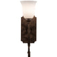 Meyda Lighting Thierry 6" Antique Rust Wall Sconce With Etched White Opal Shade Glass