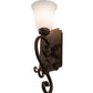 Meyda Lighting Thierry 6" Antique Rust Wall Sconce With Etched White Opal Shade Glass