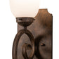 Meyda Lighting Thierry 6" Antique Rust Wall Sconce With Etched White Opal Shade Glass